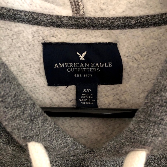 American Eagle Outfitters Logo Gray Hoodie Size S - Picture 5 of 6